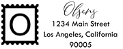 Postage Stamp Solid Letter O Monogram Stamp Sample